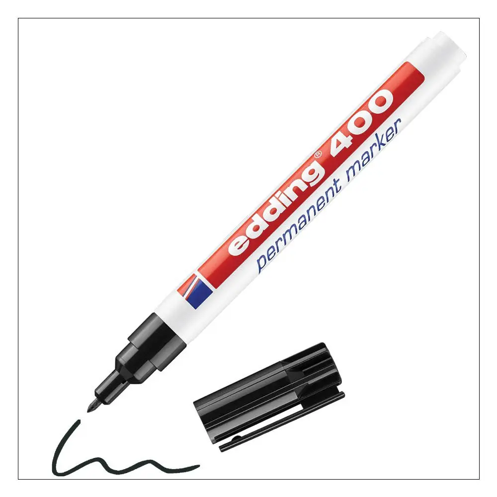 e-400 Permanent Marker Black Fine (10)