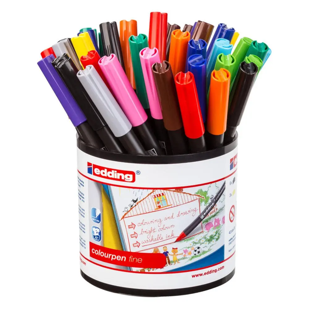 e-Colourpen Fine Tub Assorted (42)
