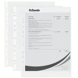 Esselte A4 Everyday Plastic Pockets 43 Micron Pack of 100