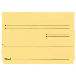Esselte A4+ Manilla Document Wallets Pack 25 YelLow