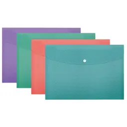 Esselte Colour Breeze A4 Document Wallet PP Assorted Pack of 4