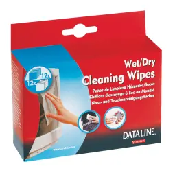 Esselte Dataline Screen Wipes Wet & Dry Pack of 12 Each