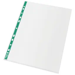 Esselte Green Spine Punched Pockets A4 Top Opening  Embossed. Pack 500