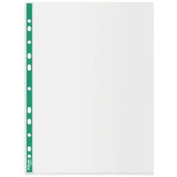 Esselte Green Spine Punched Pockets A4 Top Opening  Embossed. Pack 500
