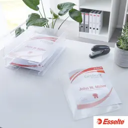 Esselte Heavy Duty Cut Flush Folder 150 Min=cron Pack of 25 Crystal Clear