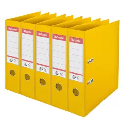 Esselte Lever Arch File 75mm YelLow Pack of 5