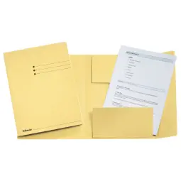 Esselte Manilla 3-Flap Folder YelLow Pack of 50