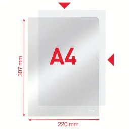 Esselte Premium A4 Plastic Pockets 105 Micron Pack of 100 Crystal Clear