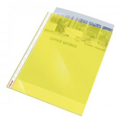 Esselte Punched Pocket Transparent Yellow 55 Micron Pack of 100