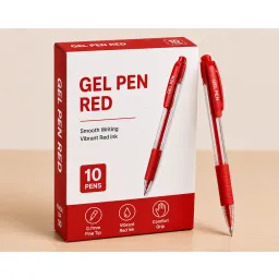 Gel Pen Red Pack of 10