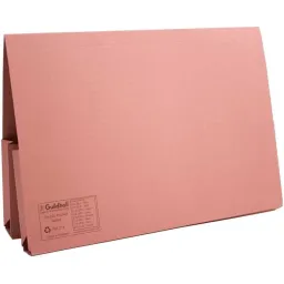 Guildhall Double Pocket Legal Wallet Manilla Foolscap 315gsm Pink (Pack 25) - 214-PNKZ