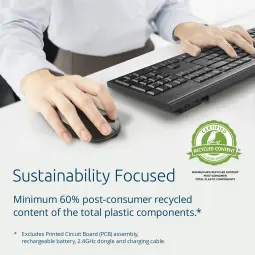 Kensington EQ KM270 Rechargeable Eco-Friendly Desktop Set - Wireless