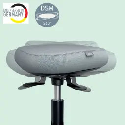 Leitz Ergo Active Sitting Stool With Wheels and Wobble Comfort Seat Black
