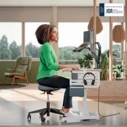 Leitz Ergo Active Sitting Stool With Wheels and Wobble Comfort Seat Black