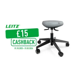 Leitz Ergo Active Sitting Stool With Wheels and Wobble Comfort Seat Black