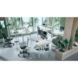 Leitz Ergo Sitting Stool With Wheels and Comfort Seat Black