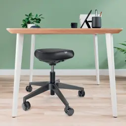 Leitz Ergo Sitting Stool With Wheels and Comfort Seat Black