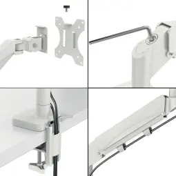 Leitz Ergo Space Saving Dual Monitor & Laptop Arm Grey