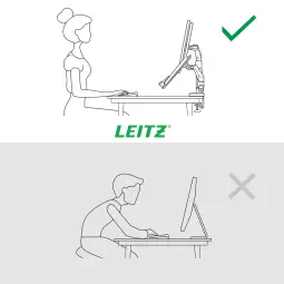 Leitz Ergo Space Saving Dual Monitor & Laptop Arm Grey