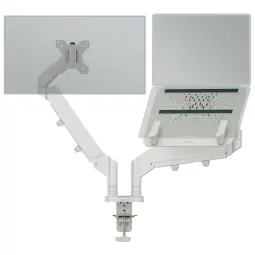 Leitz Ergo Space Saving Dual Monitor & Laptop Arm Grey