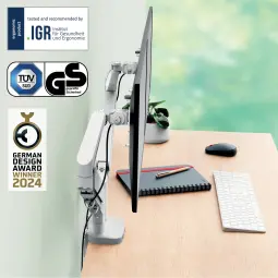 Leitz Ergo Space Saving Dual Monitor Arm Grey