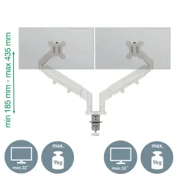Leitz Ergo Space Saving Dual Monitor Arm Grey
