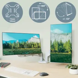 Leitz Ergo Space Saving Dual Monitor Arm Grey
