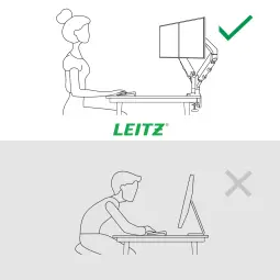 Leitz Ergo Space Saving Dual Monitor Arm Grey