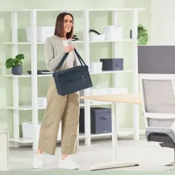 Leitz Fabric Compact Hot Desking Work Bag With Lid Velvet Grey