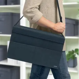 Leitz Fabric Hot Desking Work Bag With Lid Velvet Grey