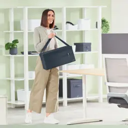 Leitz Fabric Hot Desking Work Bag With Lid Velvet Grey