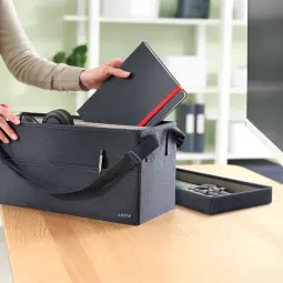Leitz Fabric Hot Desking Work Bag With Lid Velvet Grey