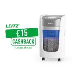 Leitz IQ OptiMax Small Office 350 Micro Cut Paper Shredder Security P5 22L - White