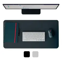 Leitz Large Leather Desk Mat Dark Grey