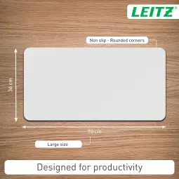 Leitz Large Leather Desk Mat Grey