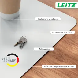 Leitz Large Leather Desk Mat Grey