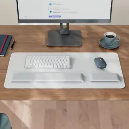Leitz Large Leather Desk Mat Grey