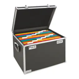 Leitz Lockable Suspension File Chest, A4, Chrome/Black