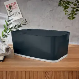 Leitz MyBox Cosy Small Storage Box With Organiser Tray Velvet Grey