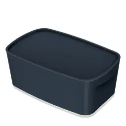 Leitz MyBox Cosy Small Storage Box With Organiser Tray Velvet Grey