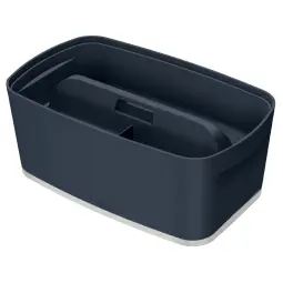 Leitz MyBox Cosy Small Storage Box With Organiser Tray Velvet Grey