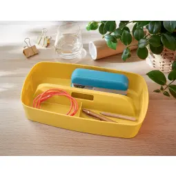 Leitz MyBox Cosy Small Storage Box With Organiser Tray Warm YelLow
