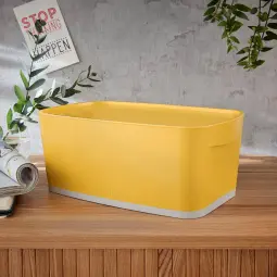 Leitz MyBox Cosy Small Storage Box With Organiser Tray Warm YelLow