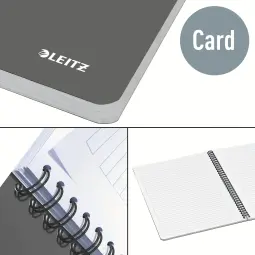 Leitz Notebook Office Card A4 Ruled Grey Pack of 5