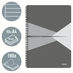 Leitz Notebook Office PP A4 Ruled Assorted Pack of 5