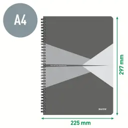 Leitz Office Notebook A4 Squared Wirebound Red Pack of 5