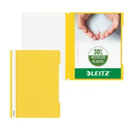 Leitz Pack of 25 Standard Plastic Files Recycled Plastic YelLow