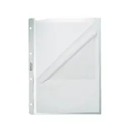 Leitz Pocket. Embosse Extra Strong PP. With Paper Insert. 2 Sides OIpen. A4 Pack of 100) Clear