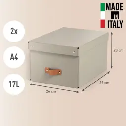 Leitz Puro Storage Box With Lid Medium 17L Beige Pack of 2