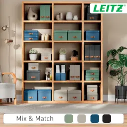 Leitz Puro Storage Box With Lid Medium 17L Beige Pack of 2